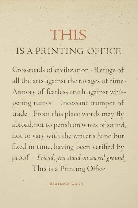 Beatrice Warde (1900–69), marketing manager, British Monotype Corporation.
